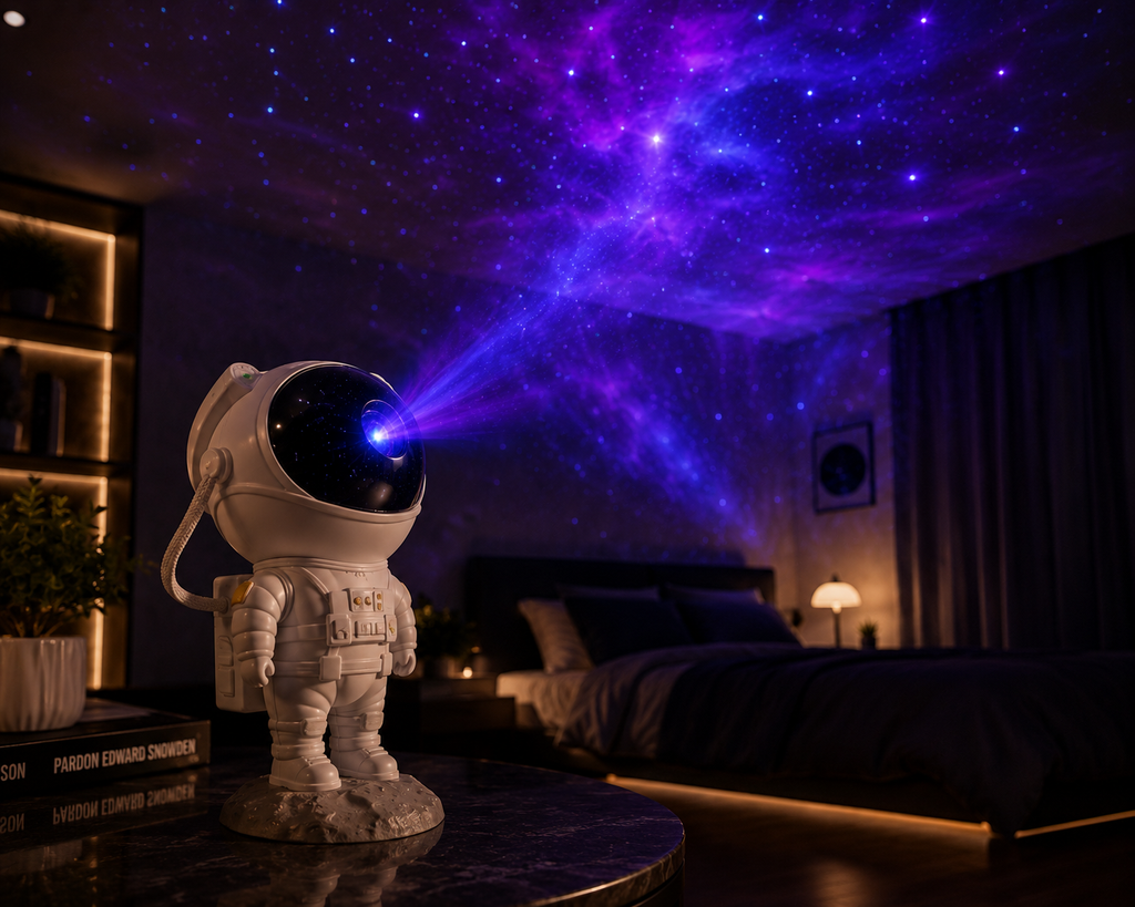 ✨ Explorez l’univers depuis votre chambre avec le Projecteur Galaxie Astronaute 360°