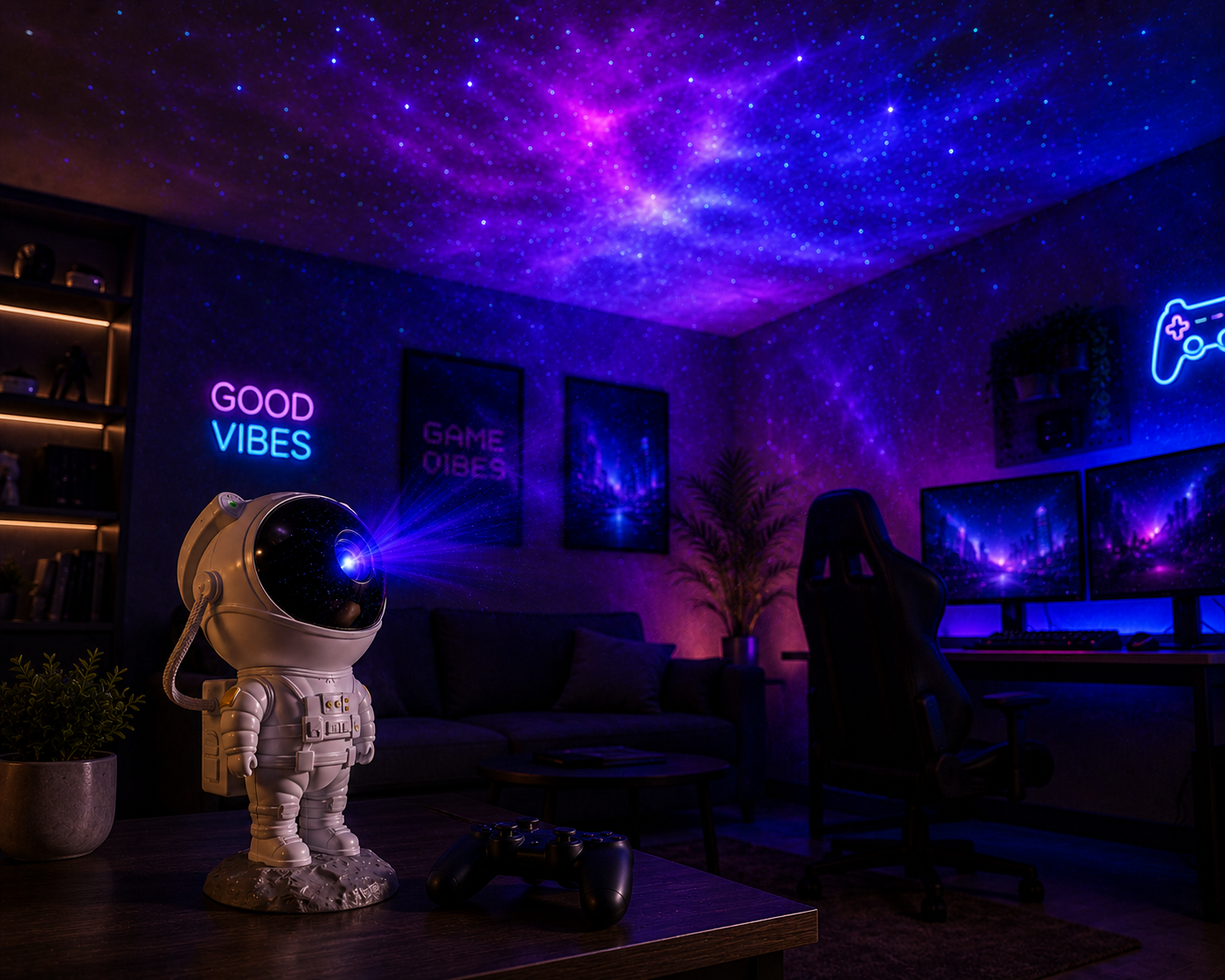 ✨ Explorez l’univers depuis votre chambre avec le Projecteur Galaxie Astronaute 360°