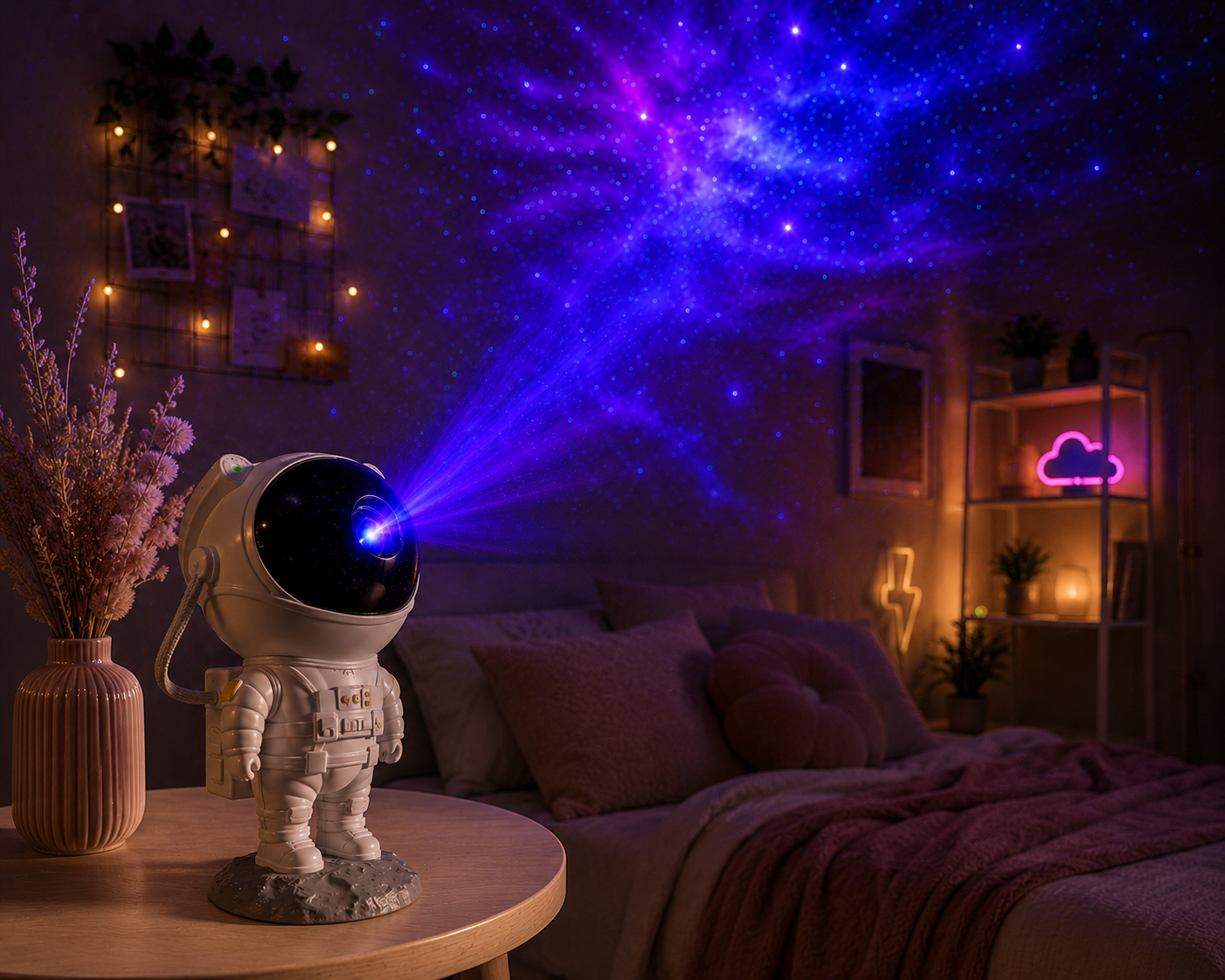✨ Explorez l’univers depuis votre chambre avec le Projecteur Galaxie Astronaute 360°