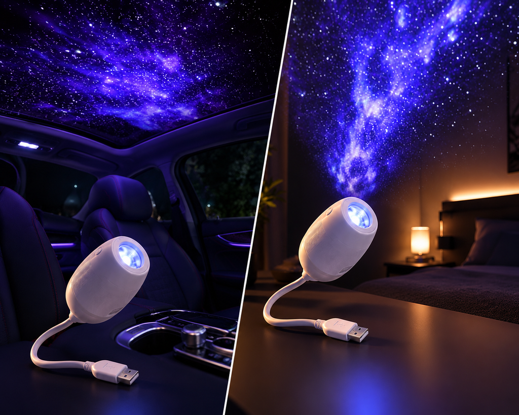 Projecteur USB d’Ambiance pour Voiture – Lumière LED Romantique et Décorative