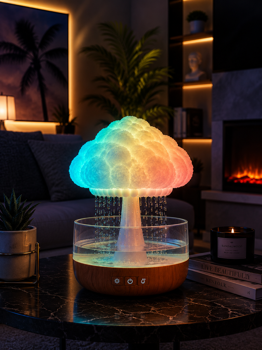 ☁️ RainCloud™ – Humidificateur Nuage de Pluie LED Relaxant